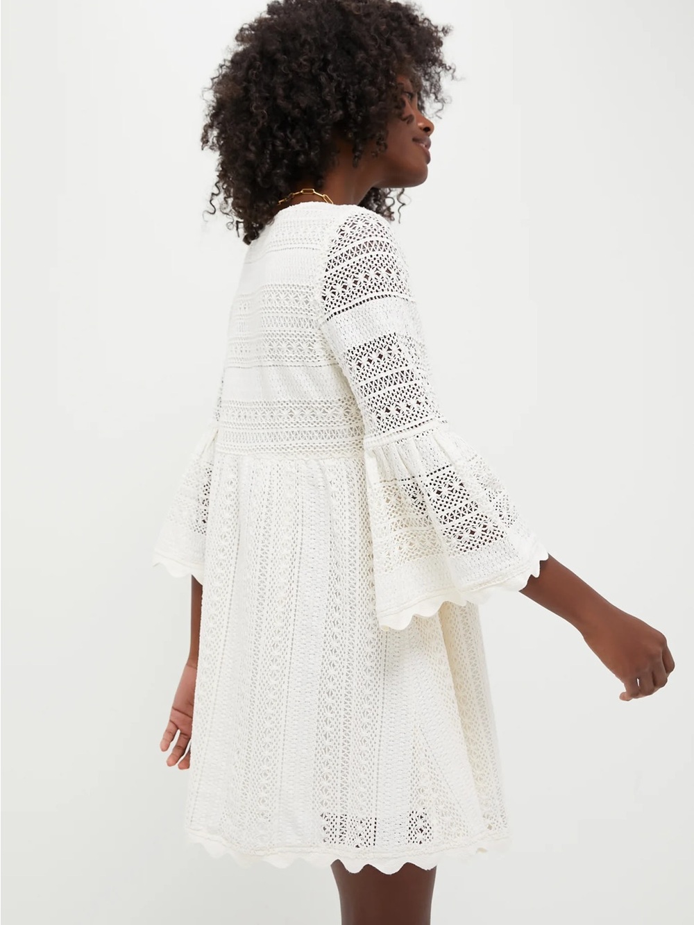 New with Tags Tuckernuck Pomander Place White Lace V-Neck Mini Dress - Picture 3 of 5